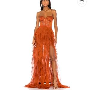 For Love and Lemons Bustier dress in Rust